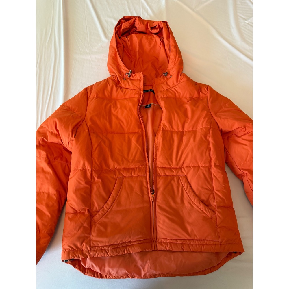 Gap Mens Orange Quilted Hooded Puffer Jacket Full Zip Size M RN54023